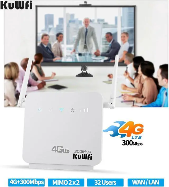 Alt view image 5 of 5 - Unlocked 300Mbps Wifi Routers 4G LTE CPE Mobile Router,Two LAN Port Support SIM card and Europe/Asia/Middle East/Africa