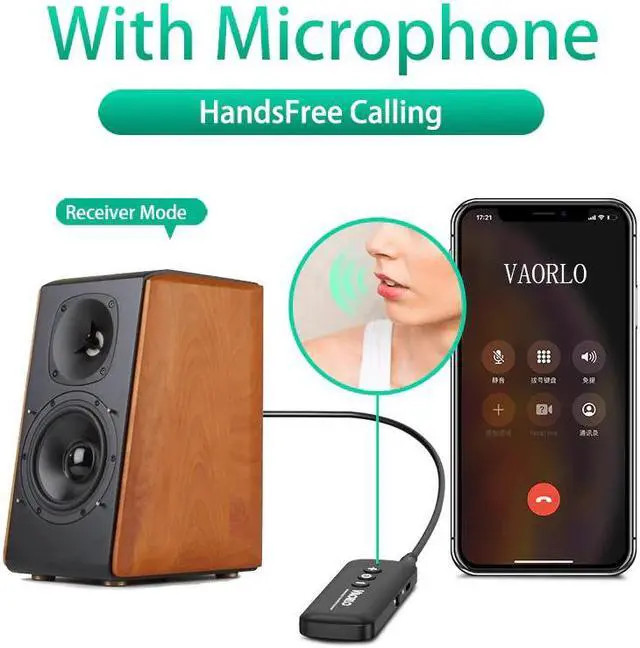 Alt view image 3 of 5 - Bluetooth 5.0 Receiver Transmitter Stereo Wireless Audio Adapter With Mic Handsfree Calling USB 3.5mm AUX RCA Low latency