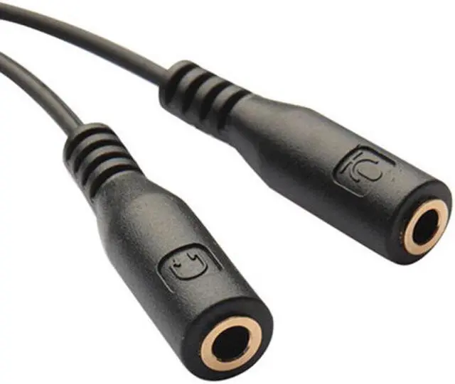 Alt view image 4 of 5 - 1PCS 3.5mm Stereo Audio Male To 2 Female Headset Mic TRRS Y Splitter Cable Adapter For Earphone Headphone Mole Phone Adapters