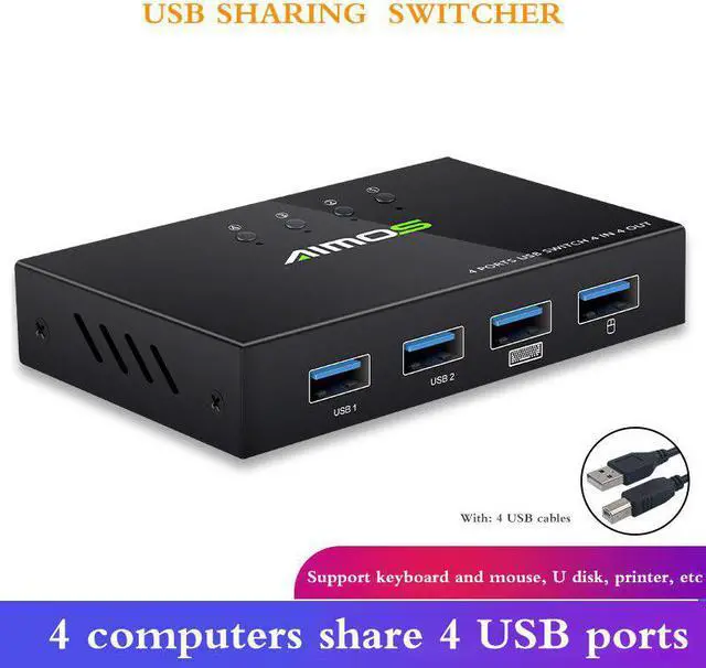 Alt view image 3 of 5 - 2.0 Switch KVM Switcher Splitter Box For 4 PC Sharing Printer Keyboard Mouse KVM 4K  HDMI KVM Switch Box Video Display