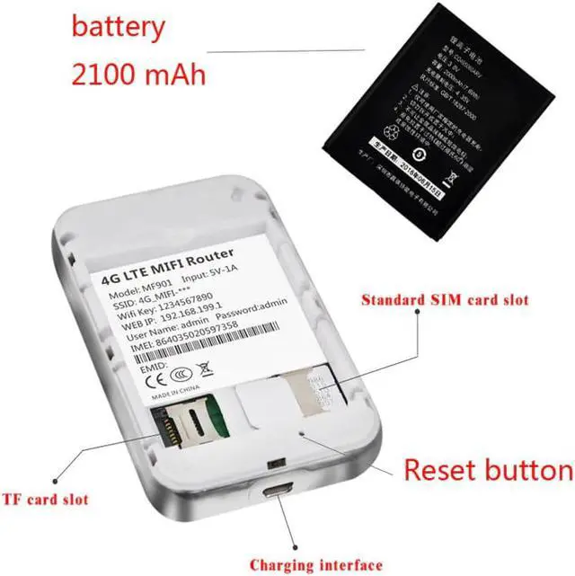 Alt view image 4 of 5 - 150Mbps 3G/4G LTE wifi router CAT4 pocket  Broadband hotspot Wireless  wi fi router modem with sim card slot