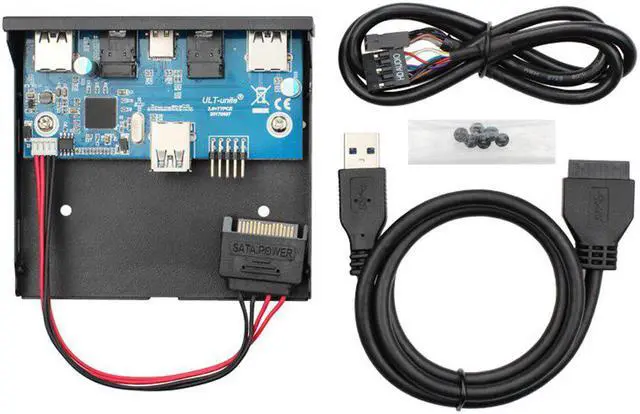 Alt view image 2 of 5 - 5 Ports Type-C USB 3.0 USB 3.1 Front Panel Hub 3.5inch Panel Computer Expansion Board for Computer Case