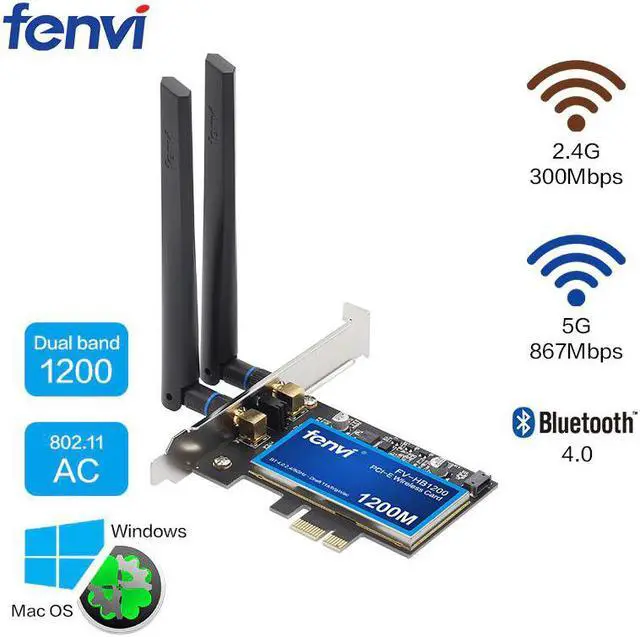 Main image of FV-HB1200 Desktop MacOS Hackintosh Dual band 1200Mbps Bluetooth 4.0 PCI-E Wireless Wi-Fi Adapter 802.11ac BCM94360CS2 Wifi Card