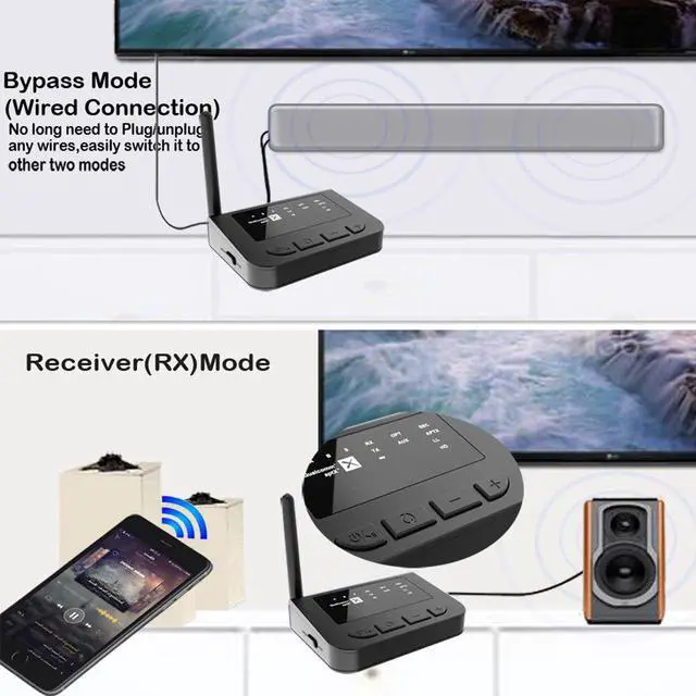 Alt view image 5 of 5 - 80m Long Range Bluetooth 5.0 Transmitter Receiver Low Latency aptX HD Spdif RCA Jack AUX 3.5mm Wireless Audio Adapter TV PC Car