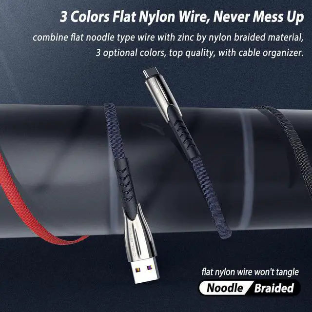 Alt view image 4 of 5 - 1m 2m 3m 5A Usb Type C Cable 3.1 Fast Charging Cable For  Galaxy A51 A71 Note20 Ultra S20+ 5G Usb-C Cable Cabo 2 Meter