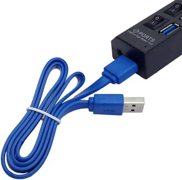 Alt view image 4 of 5 - Fast Speed Compact 4 Ports USB 3.0 HUB With On/Off Switch Multifunction For Desktop Laptop USB Devices With USB Cable