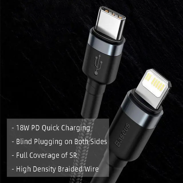 Alt view image 5 of 5 - 18W USB C Cable for iPhone 11 Pro Pro Max PD Fast Charge Cable for iPhone 8 X Xr USB Charger  Cable USB Type C Cable