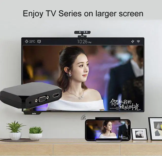 Alt view image 4 of 5 - Wifi USB  Cable 2in1 VGA HDMI Adapter Display Airplay Phone to TV HDTV For iPhone XR   P30 iOS Android