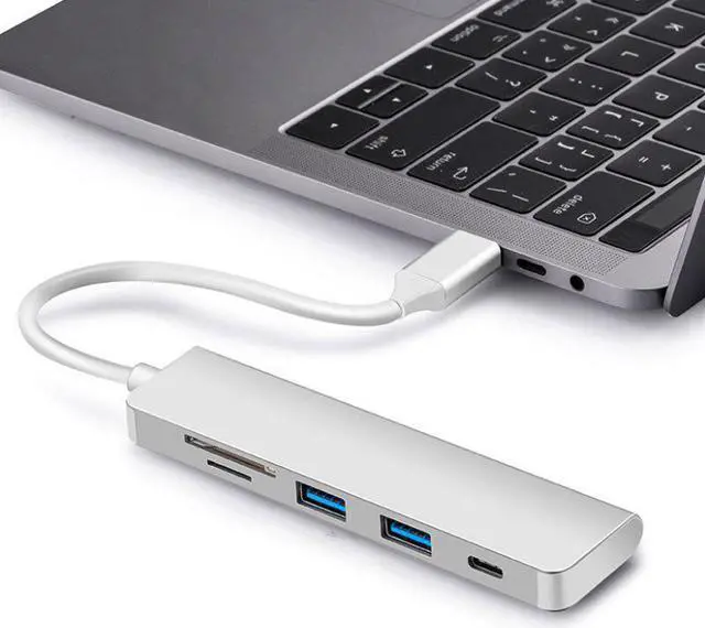 Alt view image 3 of 5 - C HUB Thunderbolt 3 Type C Adapter Dock 3  3.0 Port 4K  Multi Ports For Macbook Pro Air iMac Laptop Splitter