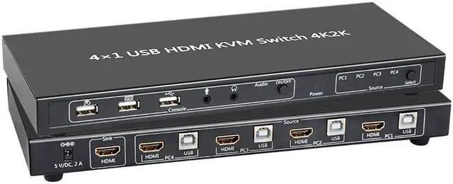 Main image of 4 PORTS  USB 2.0 KVM SWITCH WITH HOTKEY  4K60HZ