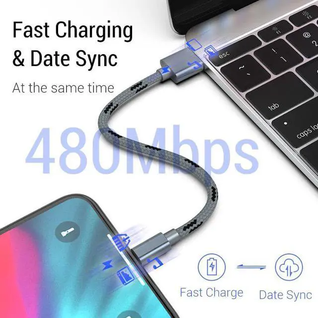 Alt view image 4 of 5 - 3A USB C Cable Type C USB Cable QC3.0 Fast Charger Wire for Tape C Phone Charging Wire Quick Charge 3.0 Cable for