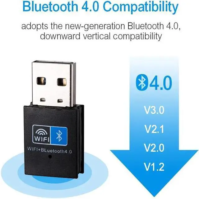 Alt view image 5 of 5 - USB wifi Bluetooth Adapter V4.0 Wireless network Card wifi antenna transmitter PC WI-FI LAN Internet Receiver 802.11b/n/g