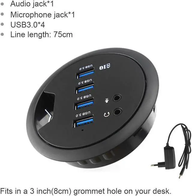 Alt view image 3 of 5 - HUB 3.0 Mount In Desk Multi  2.0 Ports With SD/TF Headphone/Mircophone Adapter For PC/Tablet Multi  3.0 Splitter