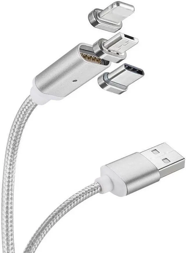 Alt view image 3 of 5 - 1.5M USB Type C/Micro USB/IOS 3IN1 Magnetic Cable USB-C Type-C Fast Charge Adapter Magnet Cable For iPhone  Mole Phone