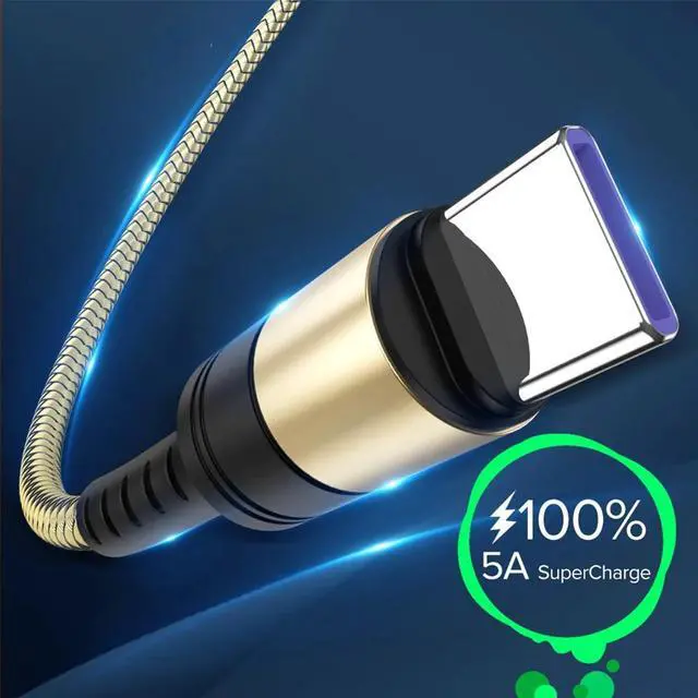 Alt view image 3 of 5 - 5A USB Type C Cable 0.25m 1m 2m Fast Charging USB-C Cable For  P30 P20 Mate 20 Pro Phone SuperCharge QC3.0 USB C Cabo Cord