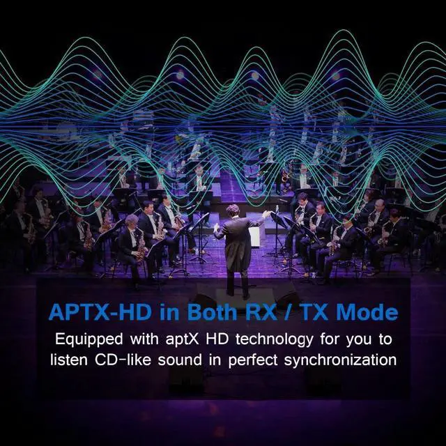 Alt view image 2 of 5 - B19 AptX HD Low Latency Bluetooth 5.0 Audio Transmitter Receiver Music CSR8675 TV PC Wireless Adapter RCA/SPDIF/3.5mm Aux Jack