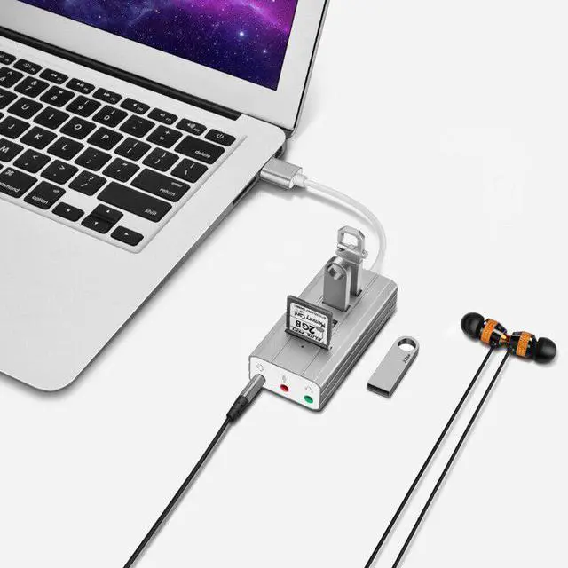 Alt view image 5 of 5 - 3 USB Hub External Sound Card AUX Microphone Headset Adapter TF  for Laptop PC-SCLL