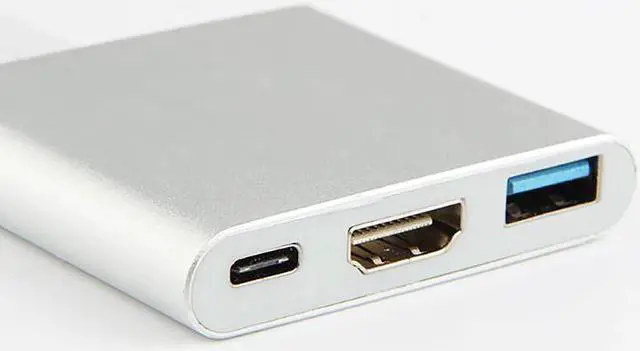 Alt view image 2 of 5 - C HUB  Adapter  Type C Hub to  4K  3.0 Port With -C Power Delivery for Macbook 12 inch Pro for Dell XPS 13