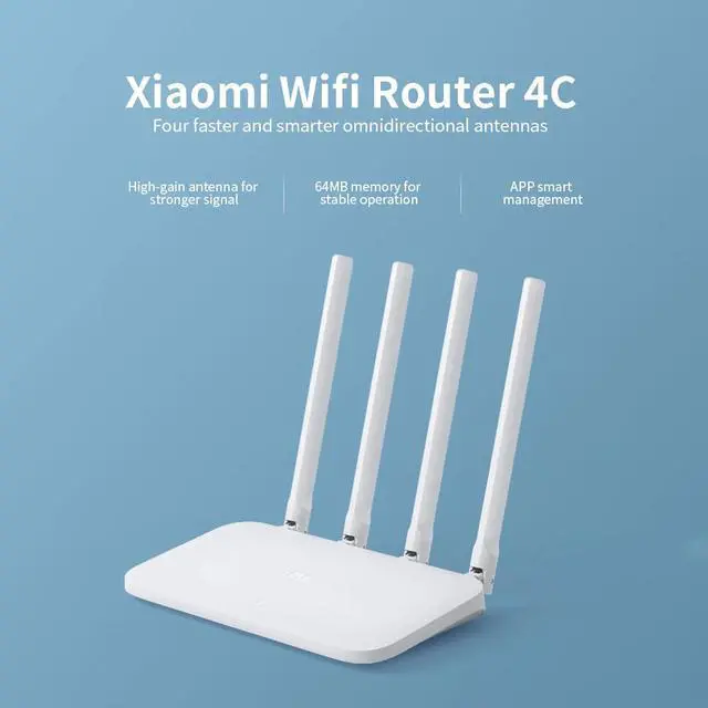 Alt view image 3 of 5 - New  Mi Wifi Router 4c 64 RAM 300Mbps 2.4G 802.11 B/g/n 4 Antennas Band Wireless Routers WiFi Repeater APP Control