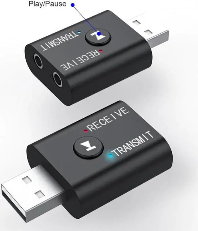 Alt view image 5 of 5 - Bluetooth 5.0 Audio Receiver Transmitter Mini 3.5mm Jack AUX USB Stereo Music Wireless Adapter for TV Car PC Headphone BT