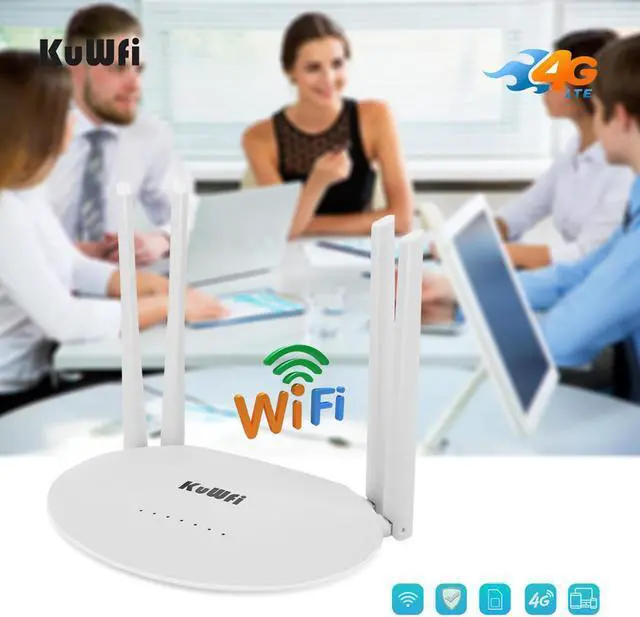 Alt view image 3 of 5 - 4G LTE Router 150Mbps CAT4 Wireless CPE Routers Unlocked Wifi Router 4G LTE FDD/TDD RJ45Ports&Sim Card Slot Up to 32users