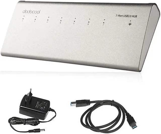 Alt view image 2 of 5 - 7-Port USB 3.0 HUB charger hubs for iMac Macbook Air Pro Superspeed 5Gbps External AC Adapter desktop laptop pc