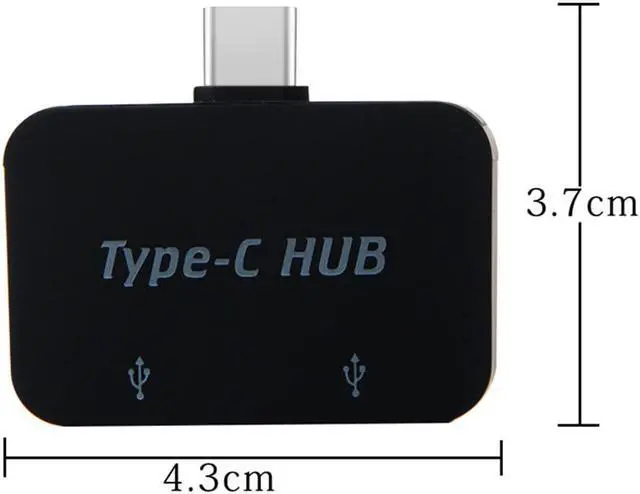 Alt view image 3 of 5 - USB3.1 Type-C to 2 Port Splitter USB 3.0 OTG Hub Plastic Adapter For Cell Phone PC Computer Tablet