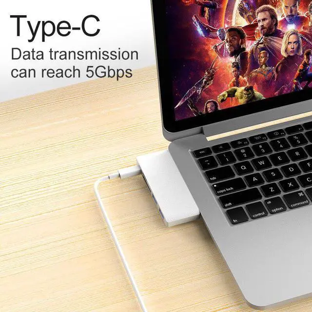 Alt view image 5 of 5 - USB 3.0 USB Type C With TF SD Reader Slot For MacBook Air 2020 Mac Book Pro IPAD Pro 2018 USB C Dock