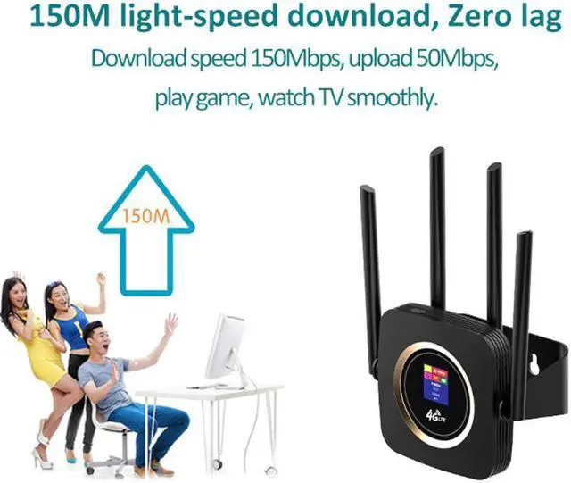 Alt view image 4 of 5 - 4G LTE Router With Built-in 3000mAh Battery High speed Mobile Wifi Hotspot 300Mbps Easy to Use For Travel or Drive