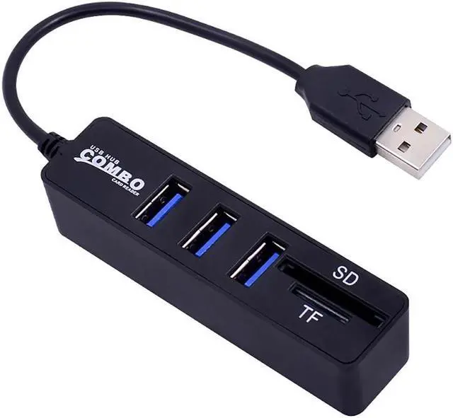 Alt view image 5 of 5 - hub 3.0 with power adapter 2.0 SD/TF Card Reader Hub Adapter Splitter Combo for Computer Laptop 3 Ports Expander adapter