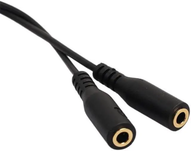Alt view image 5 of 5 - Size 3.5mm Stereo Audio Male To 2 Female Earphone Mic TRRS Y Splitter Cable Adapter Cable Wire