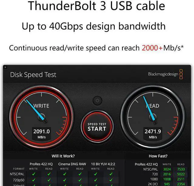 Alt view image 5 of 5 - 60W Thunderbolt 3 cable Certified 40Gbps Type C to C USB Fast USB C for Macbook Pro Quick Charge  Cable with Emark Chip
