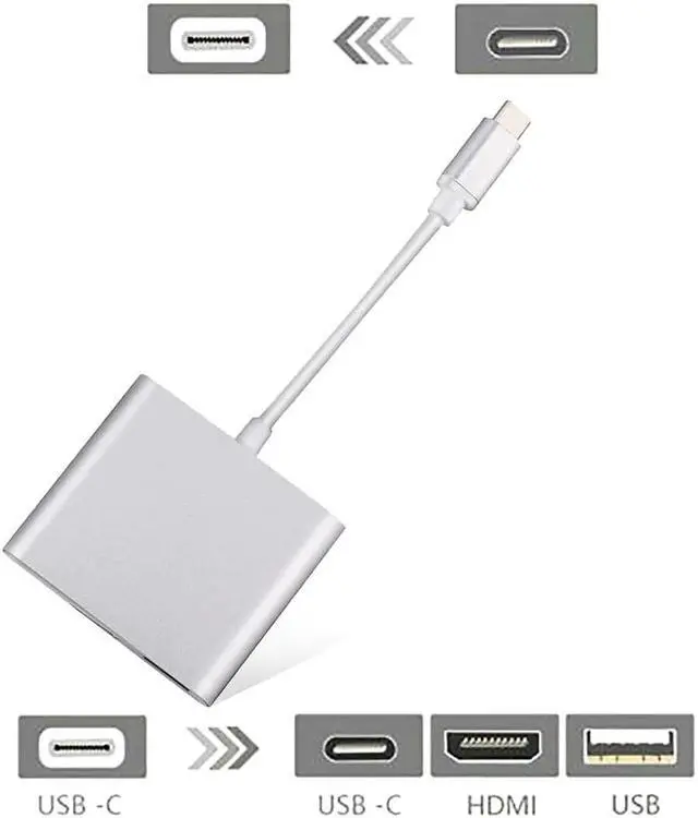 Alt view image 3 of 5 - C USB 3.1 to USB-C 4K USB 3.0 Adapter 3in1 Hub For Apple Macbook NEW usb3.1 Adapter Cable Dropshipping