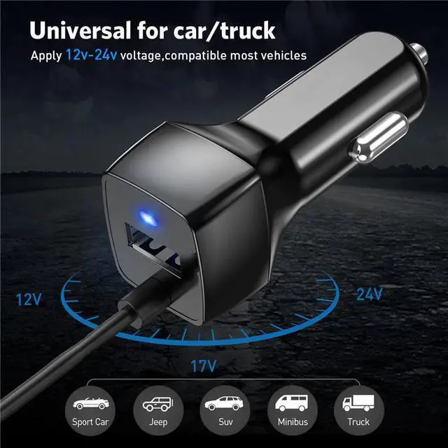 Alt view image 2 of 5 - Quick Charge Phone Car Charger Adapter Micro  Type C Cable For  S20 S10 S9 iPhone 11 XR  Google Pixel 3A 2
