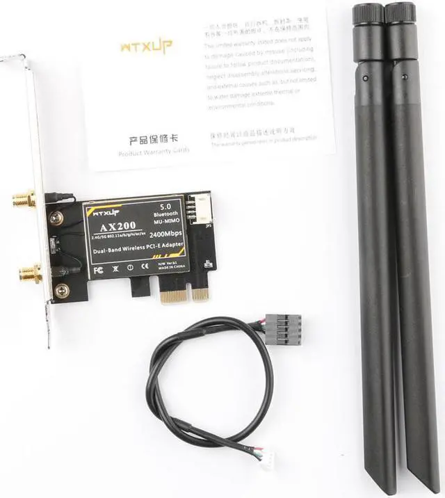 Main image of 2974Mbps Wifi6 Dual Band Desktop PCIe Intel AX200 Card 802.11ax 2.4G/5Ghz Bluetooth 5.0 PCI Express Wireless WiFi Adapter for PC