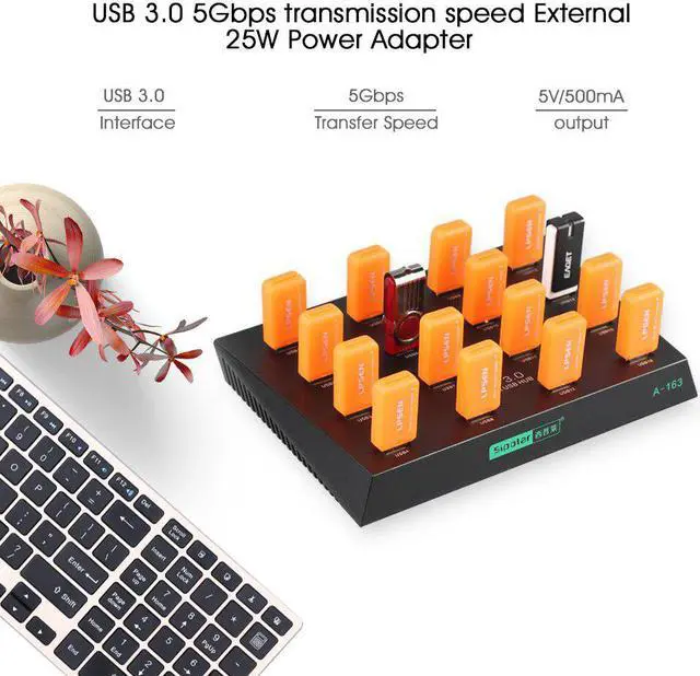 Alt view image 4 of 5 - best desktop 16 ports USB 3.0 duplicator hub USB flash driver copier with free copy software