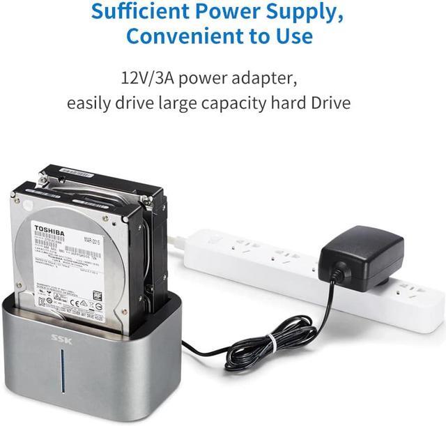 Alt view image 5 of 5 - Aluminum 2-Bay HDD Docking/Dock Station HD Dual SATA to Usb 2.0 2.5 3.5 External Hard Drive Reader Housing Case HD Box