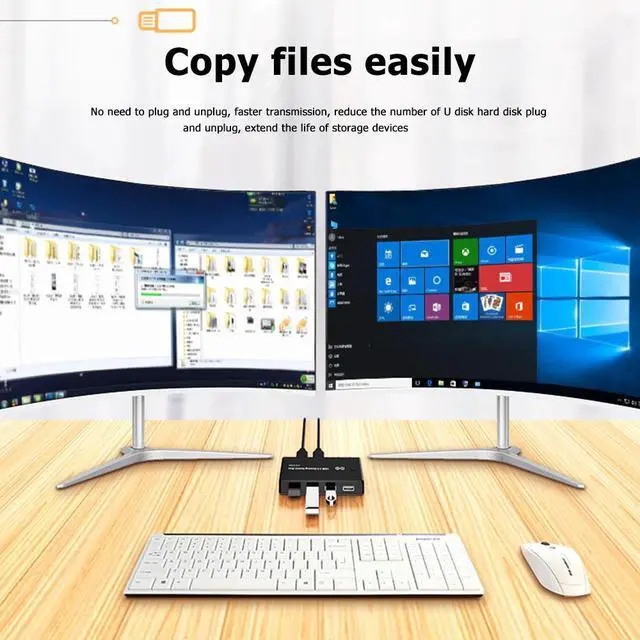 Alt view image 5 of 5 - KVM Switch 2 in 4 out 2.0 Peripheral Sharing Switch VGA Switcher Splitter Box 2 PCs Sharing 4 Devices Switch