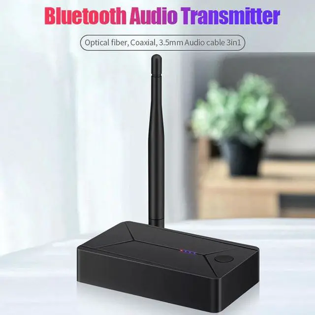Alt view image 4 of 5 - Bluetooth 5.0 Audio Transmitter 3.5mm AUX Jack Optical Fiber Coaxial Wireless Adapter 10M for Headphones Speaker Hot Sale