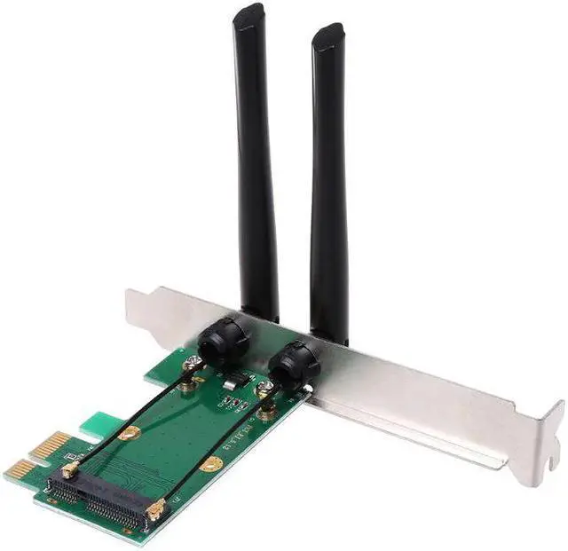 Alt view image 3 of 5 - High Quality Wireless Network Card WiFi Mini PCI-E Express to PCI-E Adapter 2 Antenna External PC