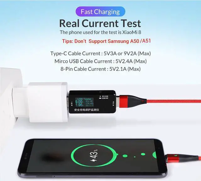 Alt view image 2 of 5 - 1M 3A Magnetic Cable Fast Charging Type C Cable For iPhone Charger  Charge Micro USB Cable Quick Charge 3.0 USB C Cable