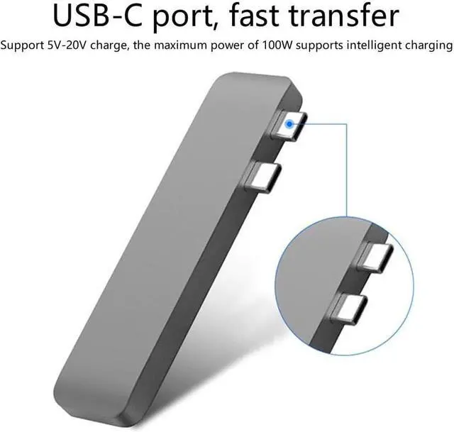 Alt view image 3 of 5 - 3.1 Type-C Hub To Adapter 4K Thunderbolt 3 C Hub with Hub 3.0 TF SD Reader Slot PD for MacBook Pro/Air