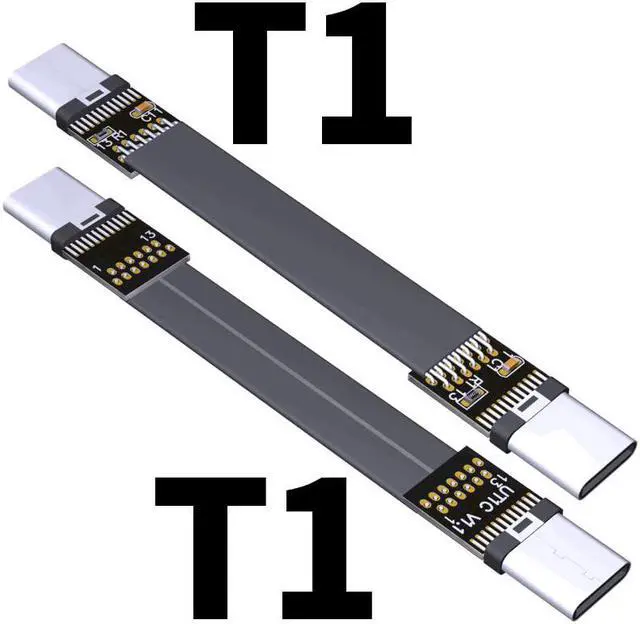 Alt view image 5 of 5 - Shield FPV USB 3.1 Type C To  Type C Extension Cable 90 degree Adapter FPC Ribbon Flat USB C Cable 3A 10Gbps EMI shielding