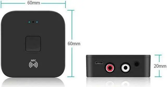 Alt view image 2 of 5 - Bluetooth 5.0 Audio Receiver Transmitter AUX RCA NFC 3.5MM 3.5 Jack USB Music Stereo Wireless Adapters For Car TV PC Speaker