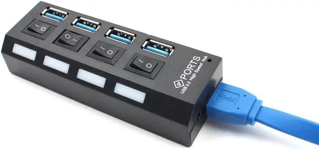 Alt view image 5 of 5 - 4 / 7 Ports Expander USB 3.0 HUB On/Off Switch Multi USB Splitter Multiple USB with Power Adapter EU US High Speed USB3.0 Hub