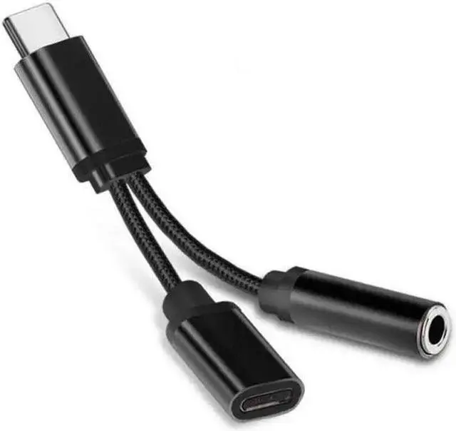 Alt view image 5 of 5 - C Type C To 3.5mm Aux Audio Charging Cable Splitter Converter Mic Adapter Headphone ChargerJack for