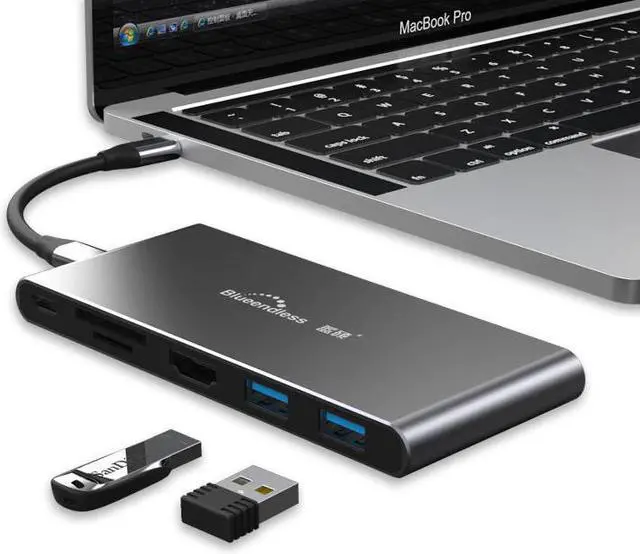 Alt view image 3 of 5 - USB 3.0 HUB ype C 3.1 Splitter Port USB C HUB to Adapter for MacBook Pro Laptop docking station SSD case Enclosure NGFF