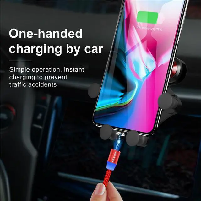 Alt view image 2 of 5 - Magnetic Charger Fast Charging Magnet USB Micro Cable 3A Type C Cable Type-C LED Nylon Braided For Iphone 7 XS XR