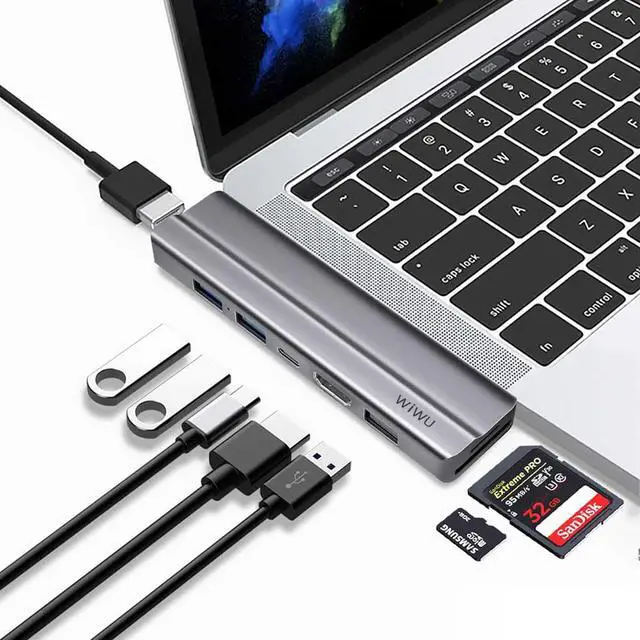 Alt view image 5 of 5 - USB Hub 3.0 to  Adapter for MacBook Pro Air Multi-function Dual Type C Hub for  Android Mole Phone USB C Hub