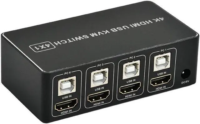 Alt view image 2 of 5 - 4 Port  KVM Switch 4K USB  KVM Switcher 4 in 1 Out Hot USB  for Mouse Keyboard for win7 win10 for MAC #734